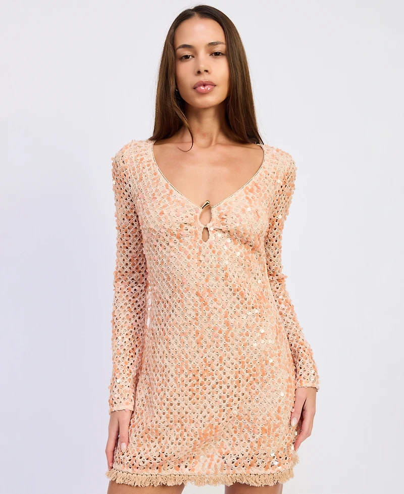 En Saison Women's Gigi Long-Sleeve Mini Dress