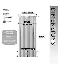sumyeg 36-Inch W Pvc Foldable Accordion Door Room Divider for Indoor Space Separation and Privacy Use