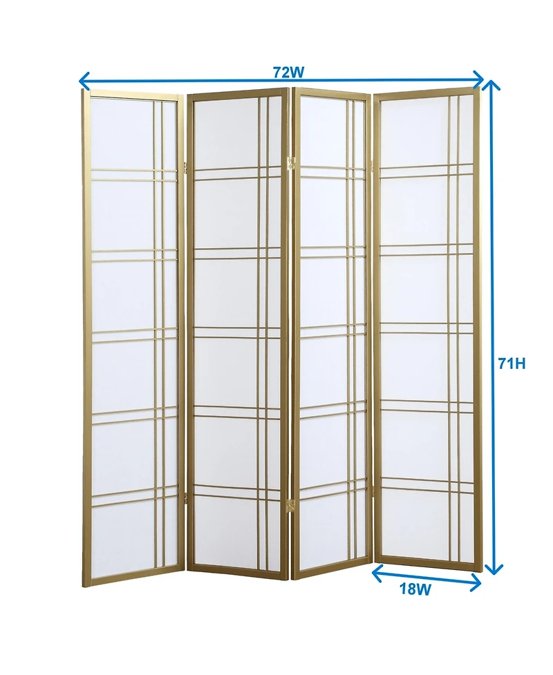 sumyeg 4-Panel Folding Room Divider Screen for Indoor Space Separation and Privacy Use