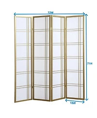 sumyeg 4-Panel Folding Room Divider Screen for Indoor Space Separation and Privacy Use