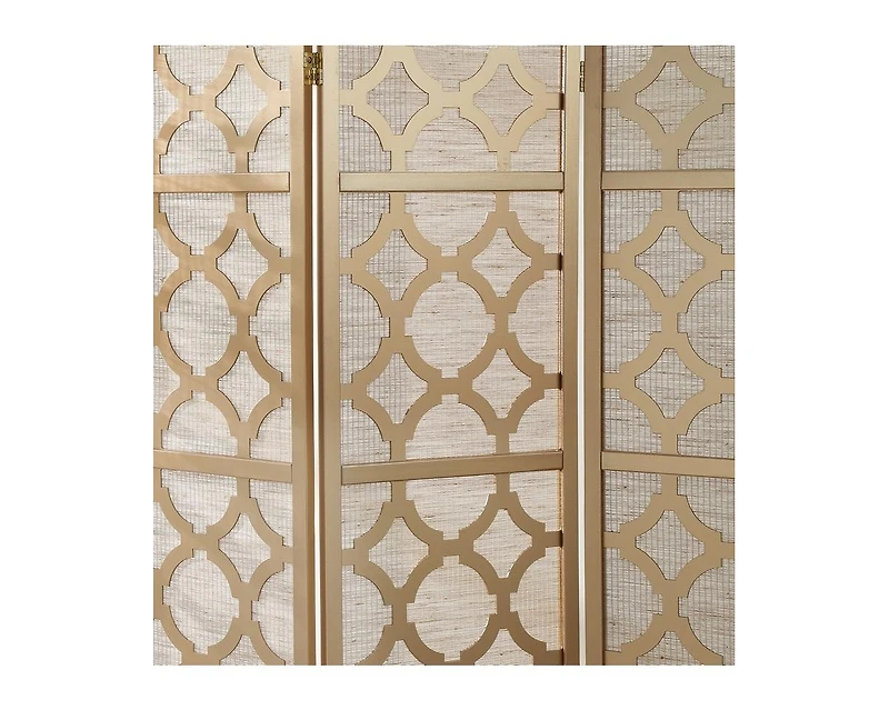 sumyeg 4-Panel Room Divider with Quatrefoil Diamond Design Folding Decorative Screen for Indoor Use