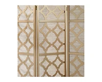 sumyeg 4-Panel Room Divider with Quatrefoil Diamond Design Folding Decorative Screen for Indoor Use