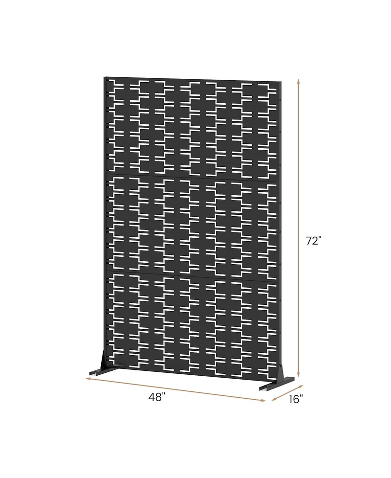 sumyeg Metal Privacy Screen Freestanding Fence Panel for Indoor Outdoor Use