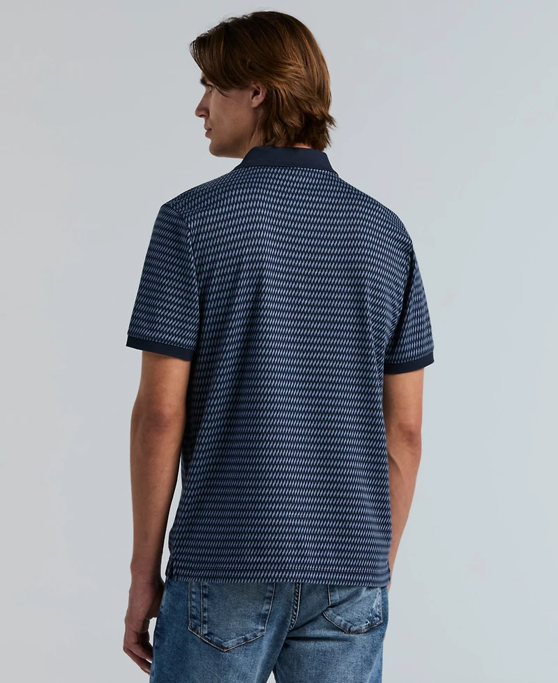 Perry Ellis Men's Jacquard Cotton Stripe Polo Shirt