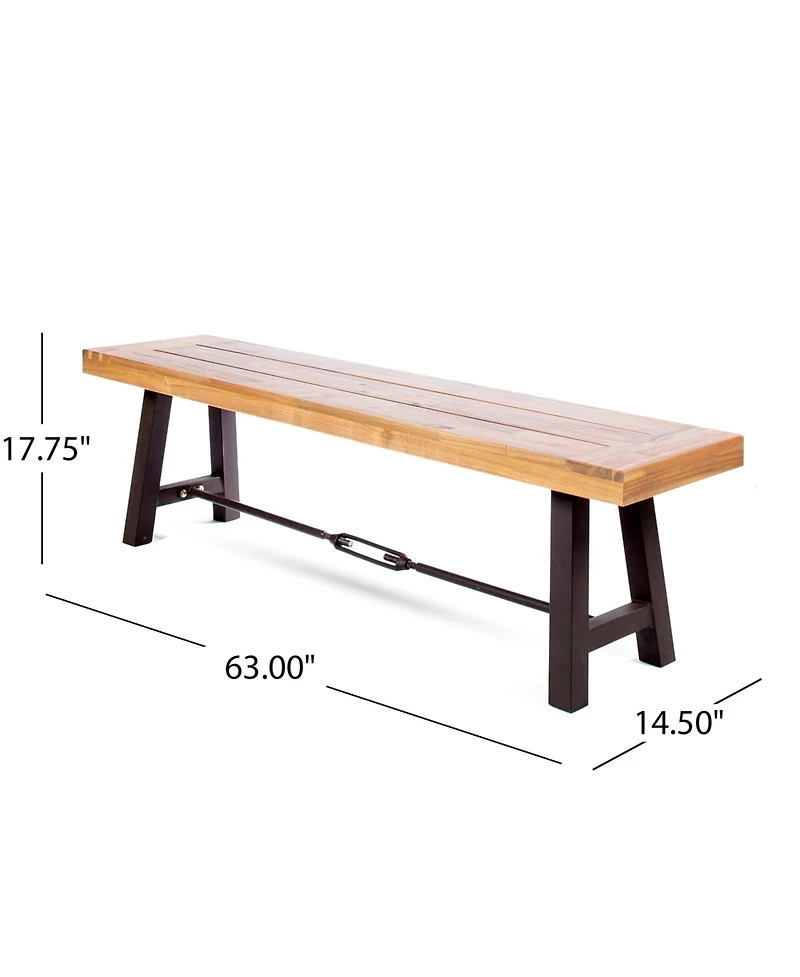 Flynama Classic Slatted Acacia Wood Outdoor Bench