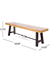 Flynama Classic Slatted Acacia Wood Outdoor Bench
