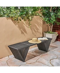 Flynama Transitional Slatted Acacia Wood Bench