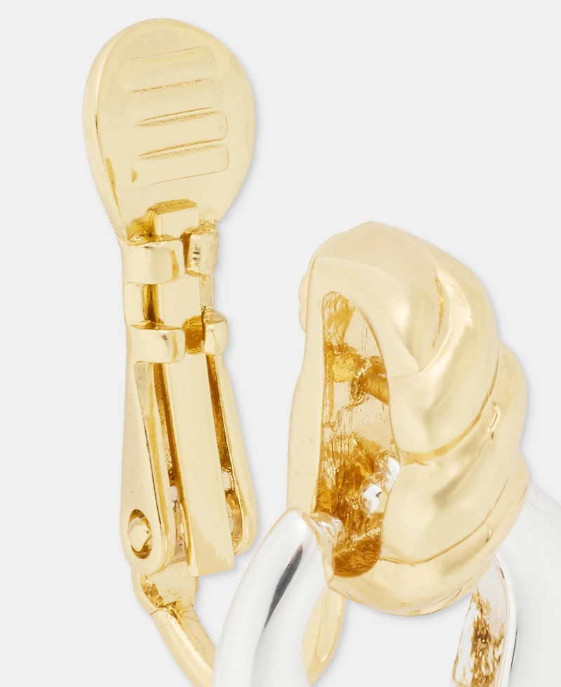 Anne Klein Twisted Openwork Clip-On Drop Earrings