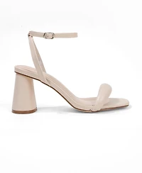 Berness Women's Jasmine Elegant Puffy Strap Block Heel Sandals