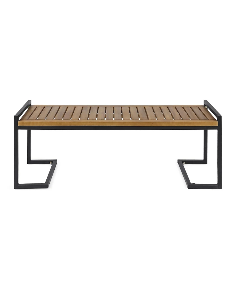 Flynama Industrial Acacia Wood and Iron Bench