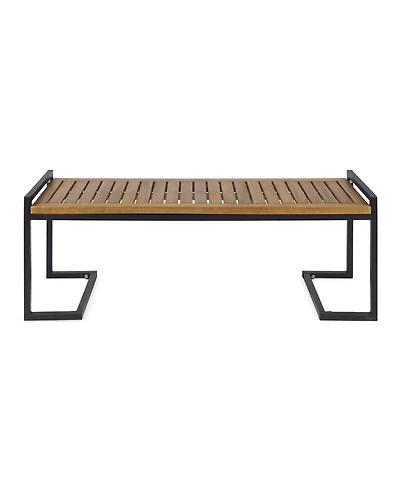 Flynama Industrial Acacia Wood and Iron Bench