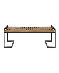Flynama Industrial Acacia Wood and Iron Bench