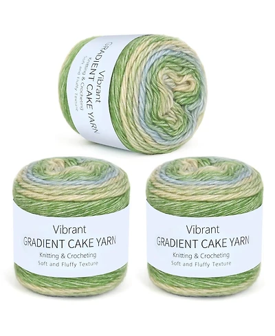 Aeelike Cake Yarn for Crocheting, 3 Skeins Gradient Cake Yarn 100g (3.52 oz) 245m (267 Yards), Super Soft Ombre Yarns for Colorful Crafts