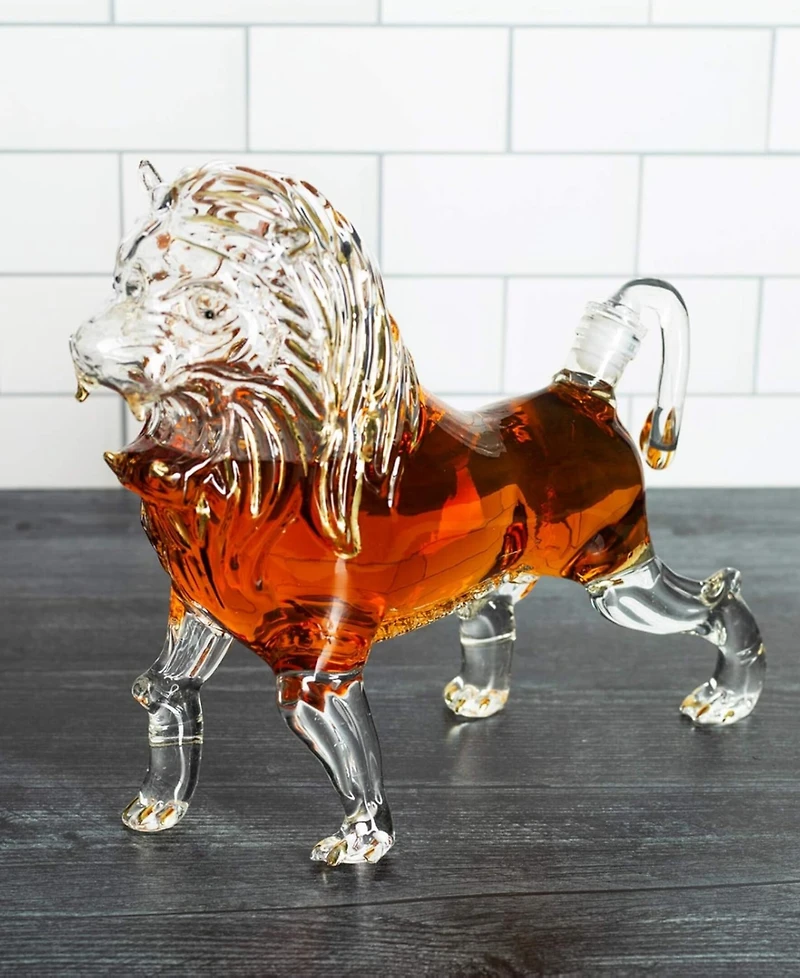The Wine Savant Lion 17 oz. Whiskey Decanter