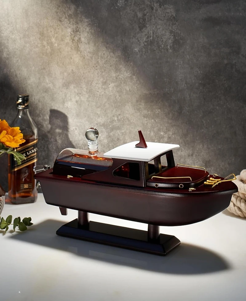 The Wine Savant 27 oz. Glass Ship Decanter
