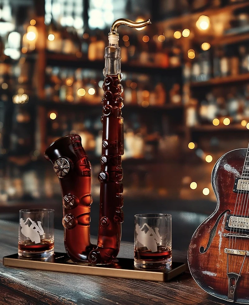 The Wine Savant Saxophone 34 oz. Decanter Set