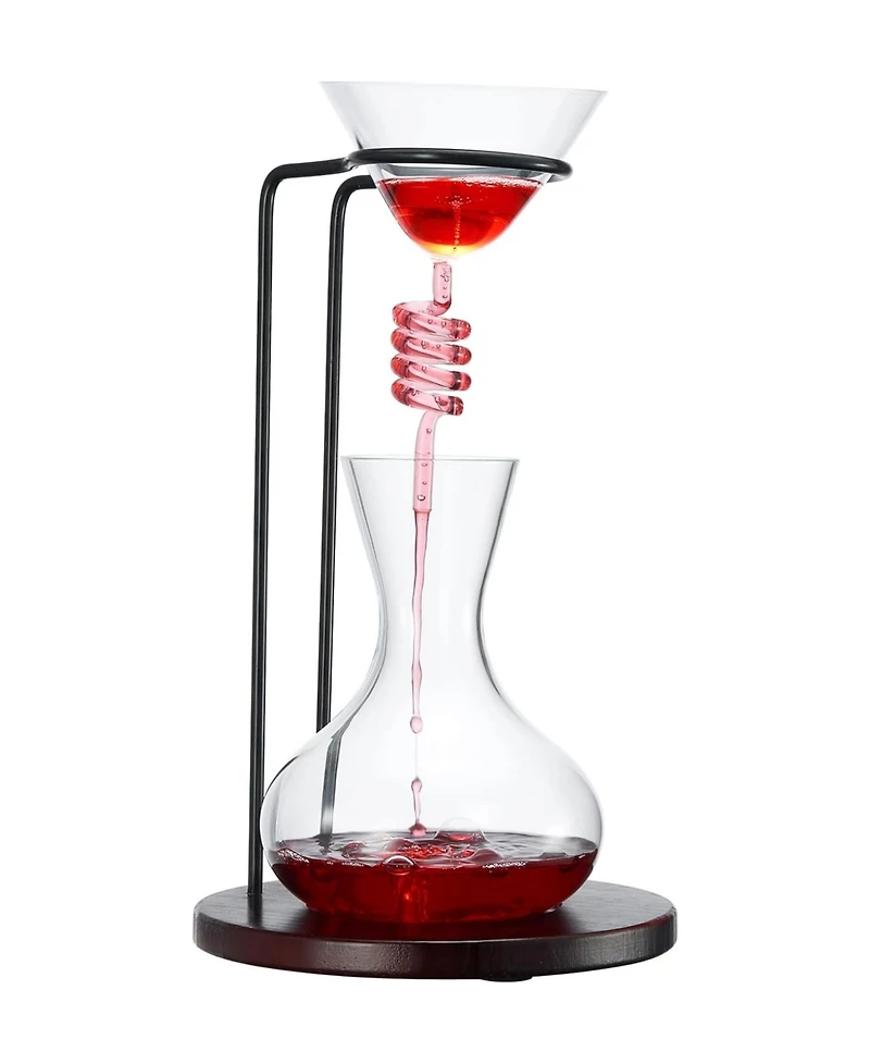 The Wine Savant Wine Tower 76 oz. Wine Decanter Aerator Set
