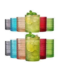 The Wine Savant Hobnail Highball Tumbler Glasses, Set of 12