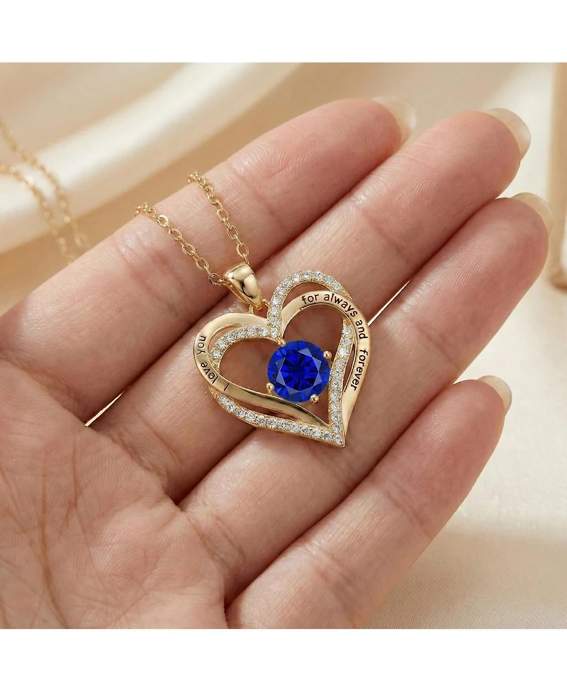 Radiant 14K Gold-Plated Birthstone Pendant Necklace