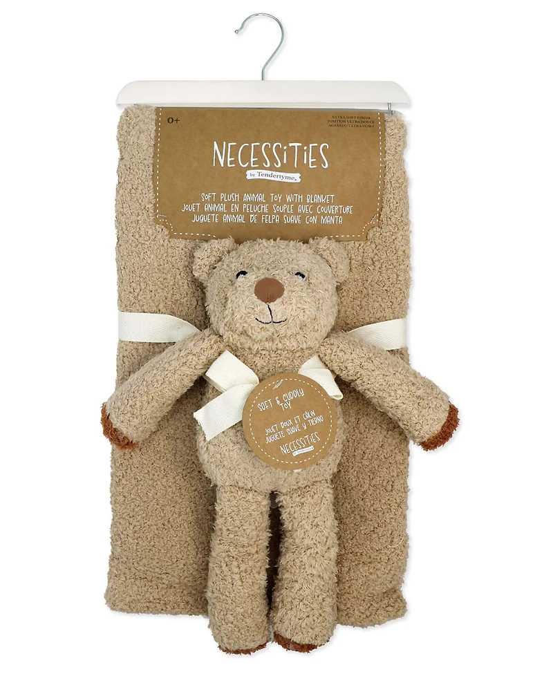 Tendertyme Kids' Chenille Blanket and Plush Bear, 2-Piece Set