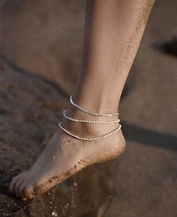 St. Moran Tarnish-Resistant Silver 3mm Herringbone Chain Edie Anklet