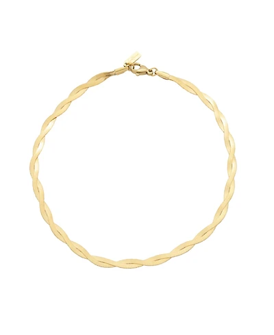 St. Moran Tarnish-Resistant 18k Braided Heringbone Chain Amina Anklet