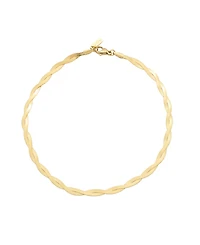 St. Moran Tarnish-Resistant 18k Braided Heringbone Chain Amina Anklet