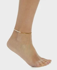 St. Moran Tarnish-Resistant Gold Natural Freshwater Imitation Pearl 1/2 Chain Eden Anklet