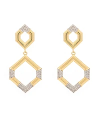 St. Moran Gold Hexagon Pave Esme Drop Earrings