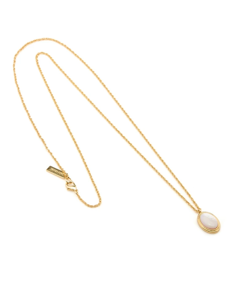 St. Moran Gold Imitation Pearl Oval Olivia Pendant Necklace