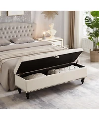Flynama 59" Fabric Button Tufted Storage Bench