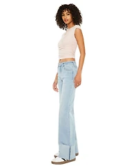 KanCan Women's Franny Essentials High Rise Wide Flare Jeans