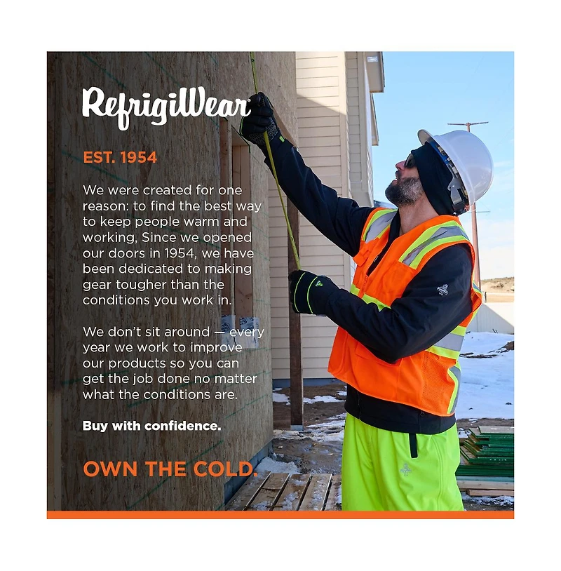 RefrigiWear Men's Hi Vis Orange Safety Work Vest