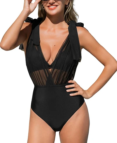 Cupshe Women's V-Neck Adjustable Strap Bikini Swimsuit Set