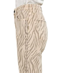 KanCan Women's Usa Juniors' High Rise Zebra Print Flare Jeans