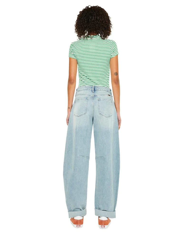 KanCan Women's Karin Low Slung Horseshoe Jeans