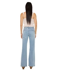 KanCan Women's Islan High Rise Wide Flare Jeans