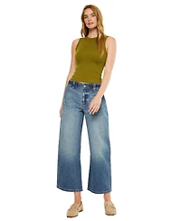 KanCan Women's Bells Mid Rise Loose Barrel Jeans