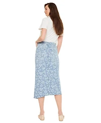 KanCan Women's Hibiscus High Rise Midi Skirt