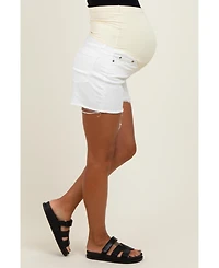 Pinkblush Raw Hem Maternity Denim Shorts