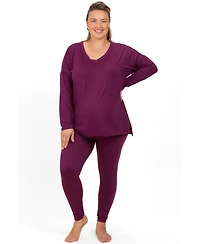 Pinkblush Women's Brushed Knit Oversized Top and Legging Maternity Plus Set