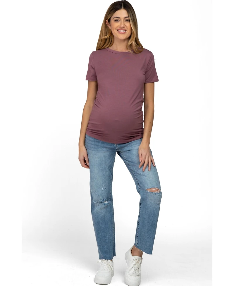 Pinkblush Maternity Blue Basic Short Sleeve Top
