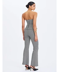 Miss Circle Women's Ulli Micro-Houndstooth Flared Pants