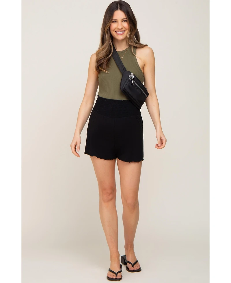Pinkblush Women's Smocked Maternity Lounge Shorts