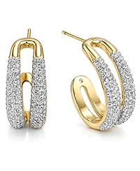 And Now This Clear Crystal Double Hoop Earrings