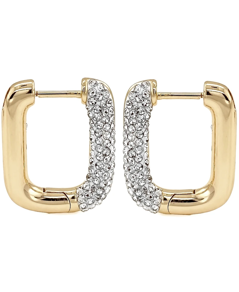 And Now This Clear Crystal Rectangular Shaped Hoop Earrings