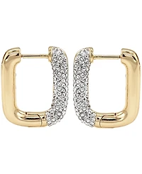 And Now This Clear Crystal Rectangular Shaped Hoop Earrings