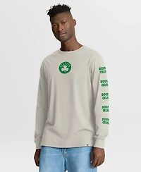 Fanatics Men's Cream Boston Celtics Crossover Collection Ball Screen Action Premium Long Sleeves T-Shirt
