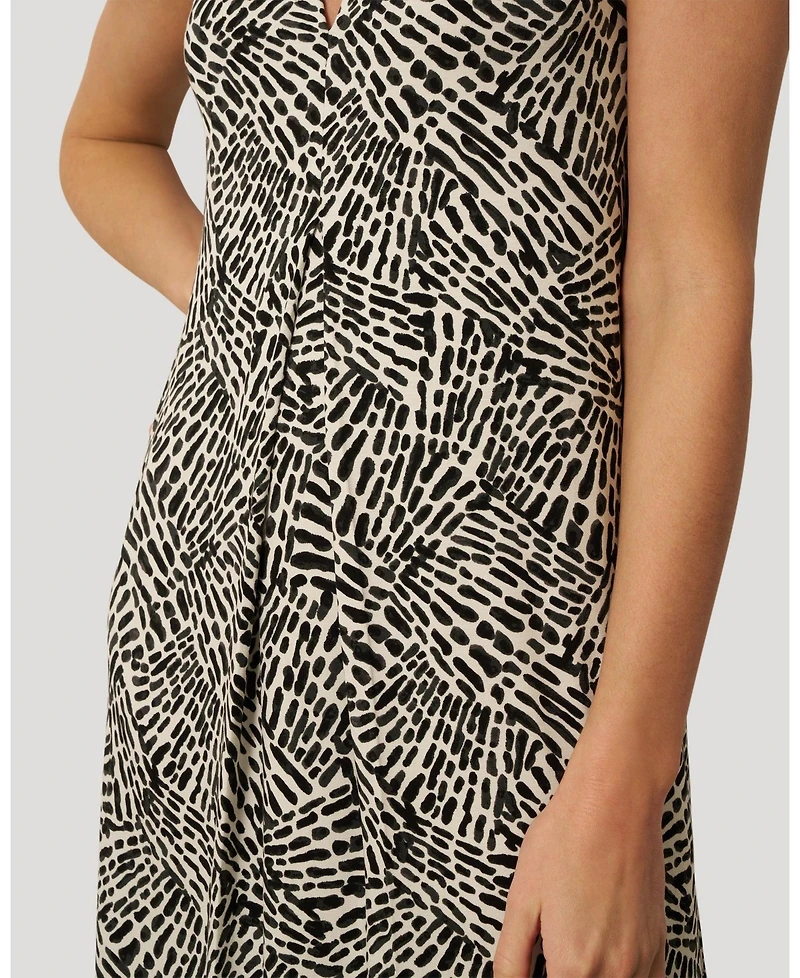 Cable & Gauge Women's Invert Pleat Printed Maxi Dress