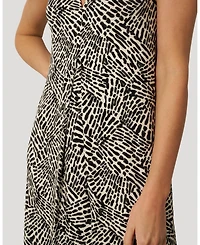 Cable & Gauge Women's Invert Pleat Printed Maxi Dress